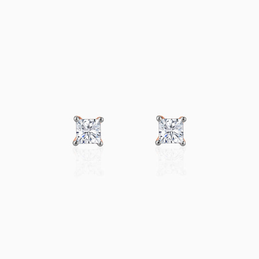 Rose Gold Pretty Solitaire Lab Grown Diamond Studs