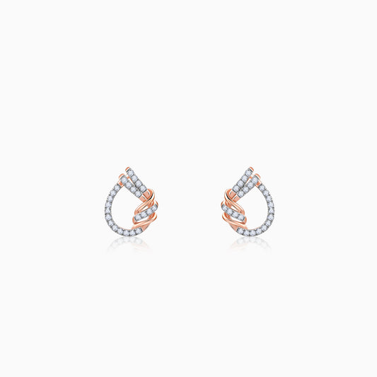 Rose Gold Pear Lab Grown Diamond Studs