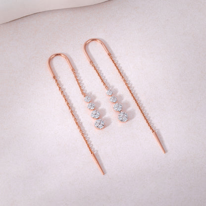 Rose Gold Kiran Sui Dhaaga Lab Grown Diamond Earrings