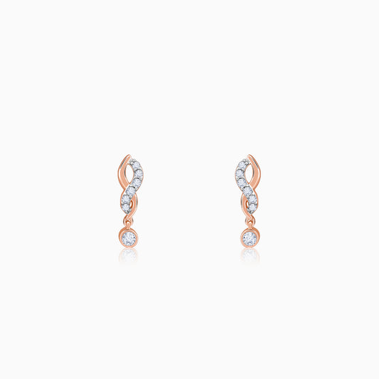 Gold Swirling Lab Grown Diamond Earrings