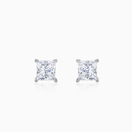 White Gold Classic Solitaire Lab Grown Diamond Studs