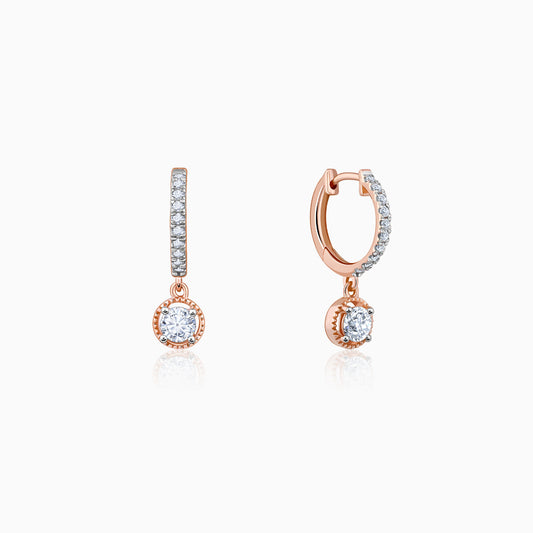 Rose Gold Glittering Drop Lab Grown Diamond Earrings