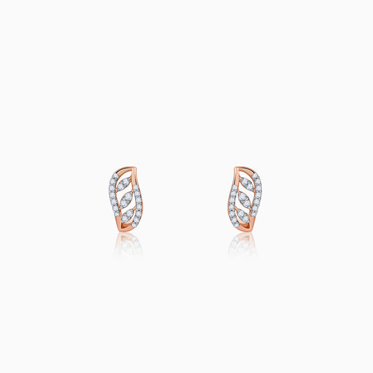 Rose Gold Luna J-hoop Lab Grown Diamond Earrings
