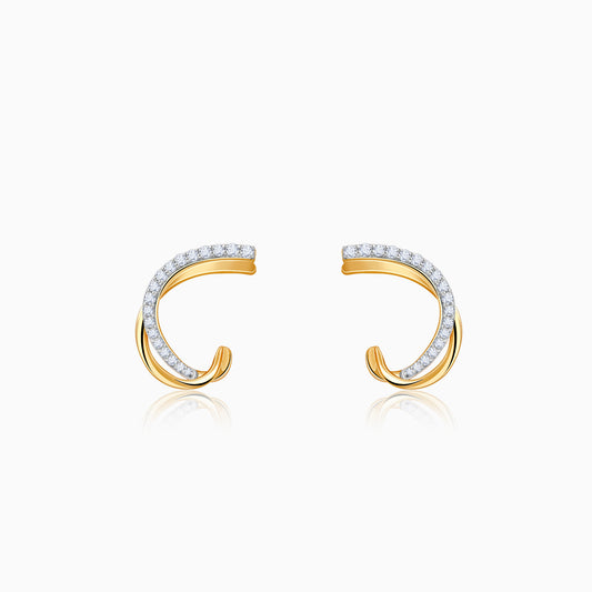 Gold Diana J-hoop Lab Grown Diamond Earrings