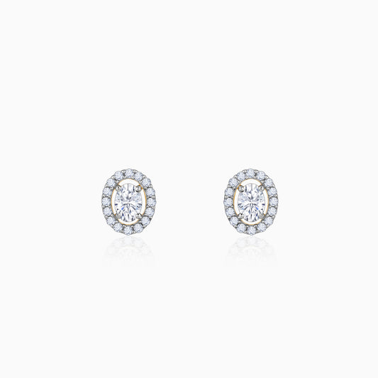 Gold Vesta Halo Solitaire Lab Grown Diamond Studs