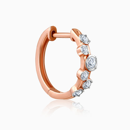 Rose Gold Classic Hoop Lab Grown Diamond Earrings