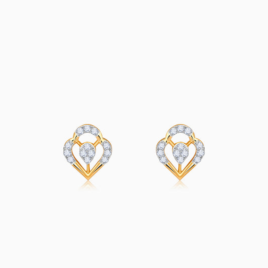 Gold Petal Bloom Lab Grown Diamond Studs