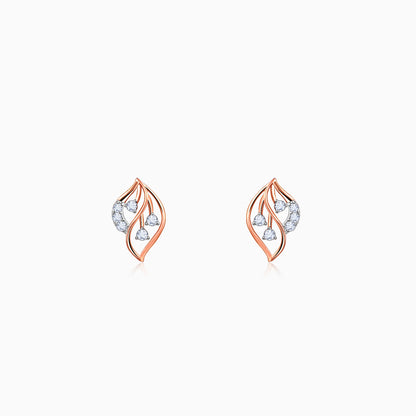 Rose Gold Amara Leaf Lab Grown Diamond Studs