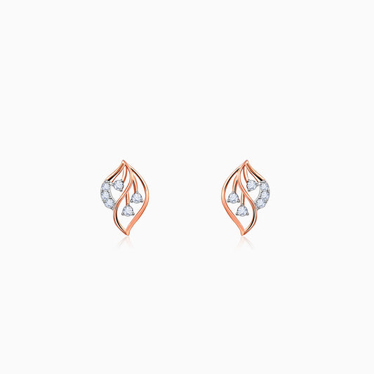 Rose Gold Amara Leaf Lab Grown Diamond Studs