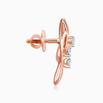 Rose Gold Amara Leaf Lab Grown Diamond Studs