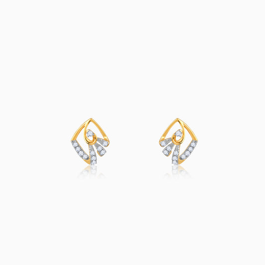 Gold Angular Lab Grown Diamond Studs