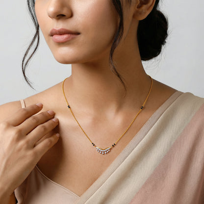 Gold Pooja Lab Grown Diamond Mangalsutra