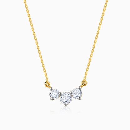 Gold Trilove Solitaire Diamond Necklace