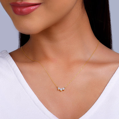 Gold Trilove Solitaire Diamond Necklace