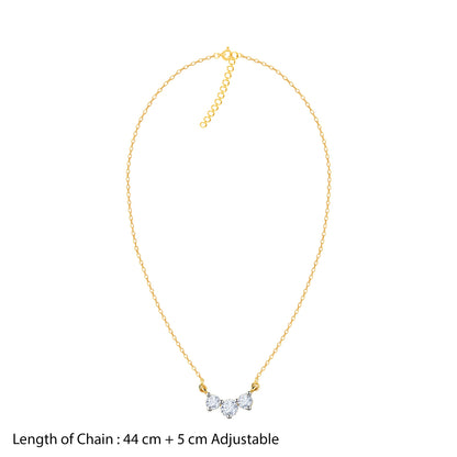 Gold Trilove Solitaire Diamond Necklace