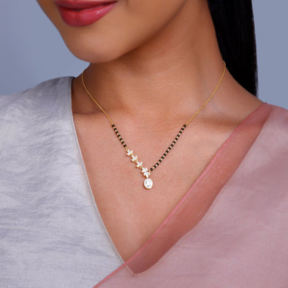 Gold Rhea Solitaire Diamond Mangalsutra