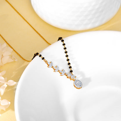Gold Rhea Solitaire Diamond Mangalsutra