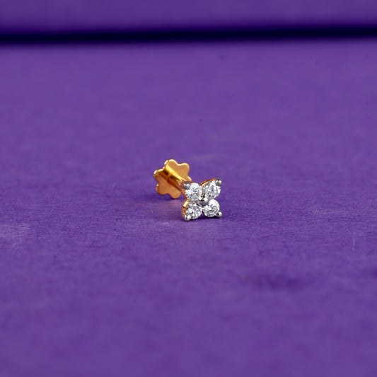 Gold Sparkle Squad Lab Grown Diamond Nose Pin