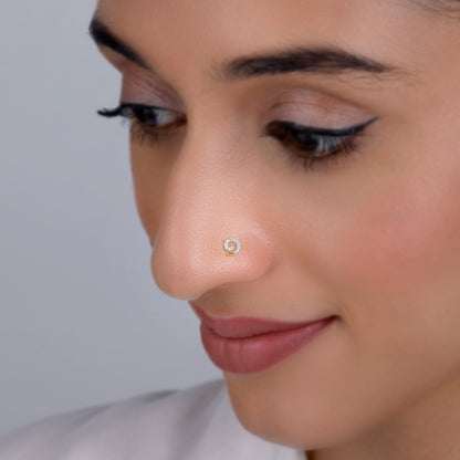 Gold Cirlia Lab Grown Diamond Nose Pin