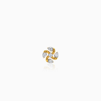 Gold Whirl Bloom Lab Grown Diamond Nose Pin