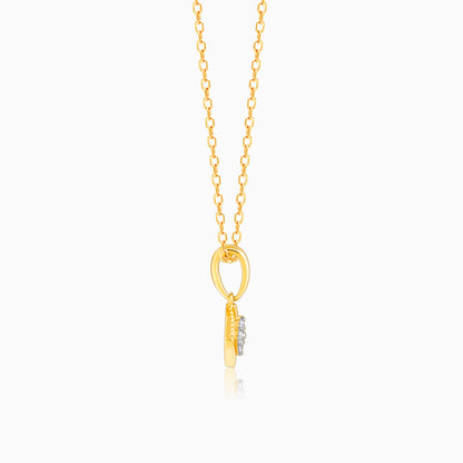 Gold Classic Square Diamond Pendant