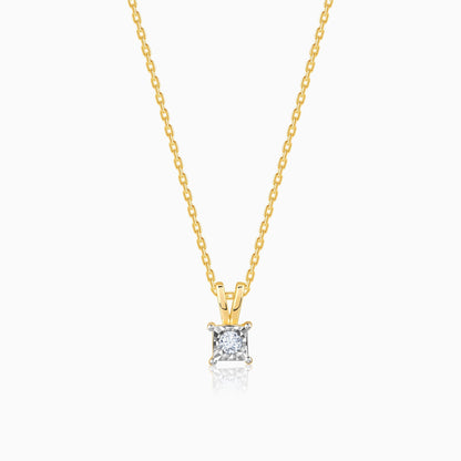 Gold Boxy Diamond Pendant