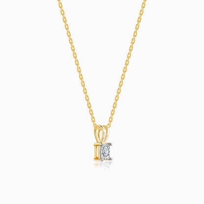 Gold Boxy Diamond Pendant
