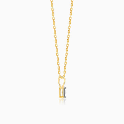 Gold Boxy Diamond Pendant