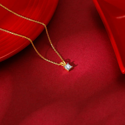 Gold Boxy Diamond Pendant