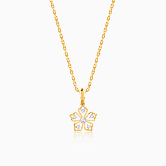 Gold Radiant Petals Lab Grown Diamond Pendant