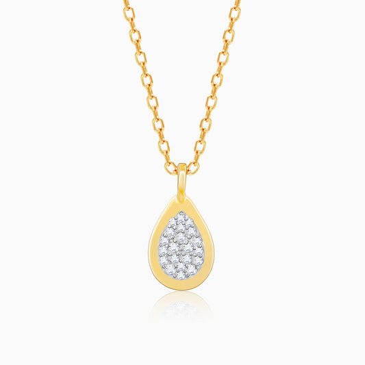 Gold Charming Drop Diamond Pendant