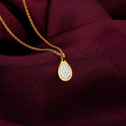 Gold Charming Drop Diamond Pendant
