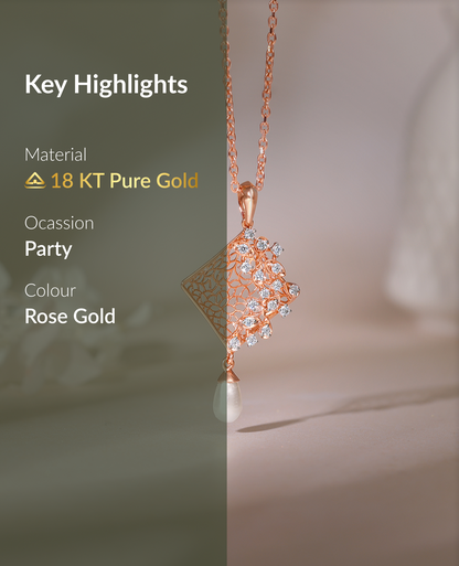 Rose Gold Vega Diamond Pendant