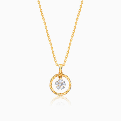 Gold Magical Fleur Diamond Pendant - gold pendant for women