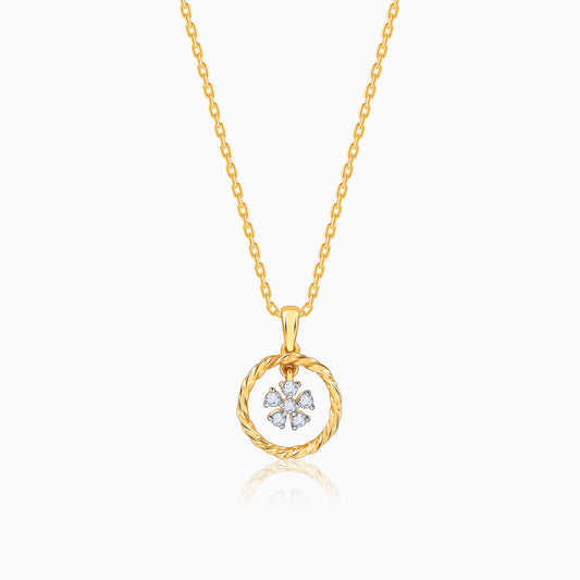 Gold Magical Fleur Diamond Pendant - gold pendant for women