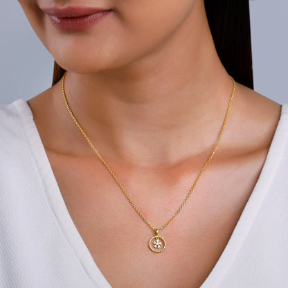 Gold Magical Fleur Lab Grown Diamond Pendant