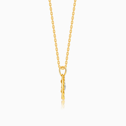 Gold Magical Fleur Lab Grown Diamond Pendant