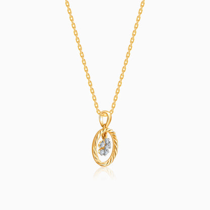 Gold Magical Fleur Lab Grown Diamond Pendant