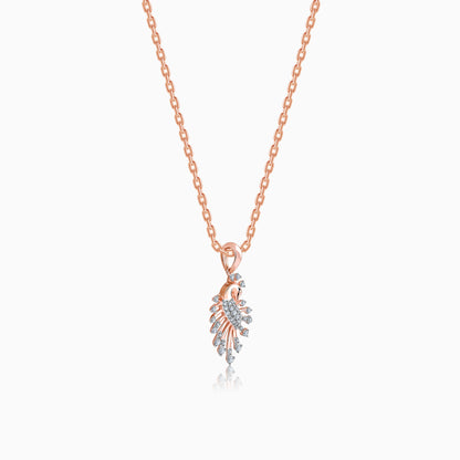 Rose Gold Peacock Lab Grown Diamond Pendant