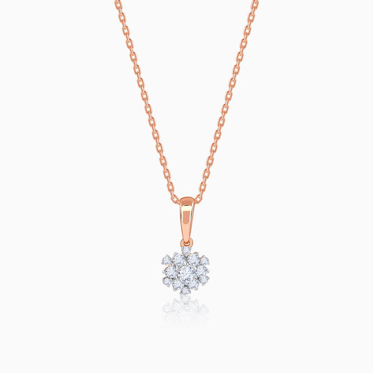 Rose Gold Mesmerising Snowflake Lab Grown Diamond Pendant