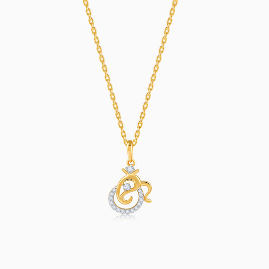 Gold Spiritual Ganesha Lab Grown Diamond Pendant