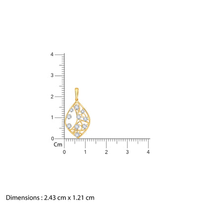 Gold Leafy Glam Lab Grown Diamond Pendant