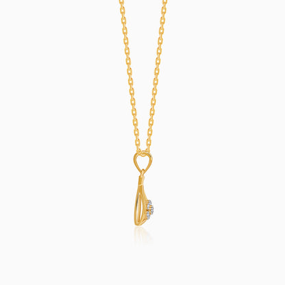 Gold Aqua Bloom Lab Grown Diamond Pendant