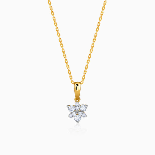 Gold Floretta Lab Grown Diamond Pendant