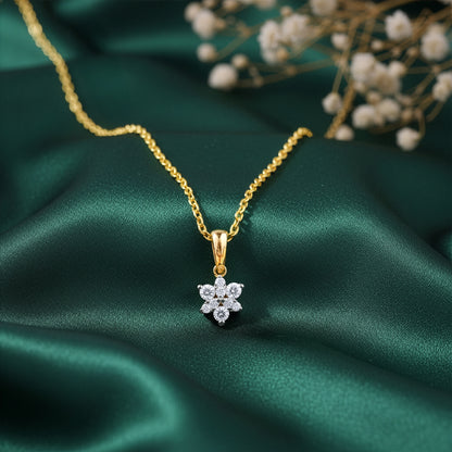 Gold Floretta Lab Grown Diamond Pendant
