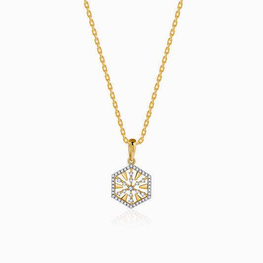 Gold Aurum Edge Lab Grown Diamond Pendant