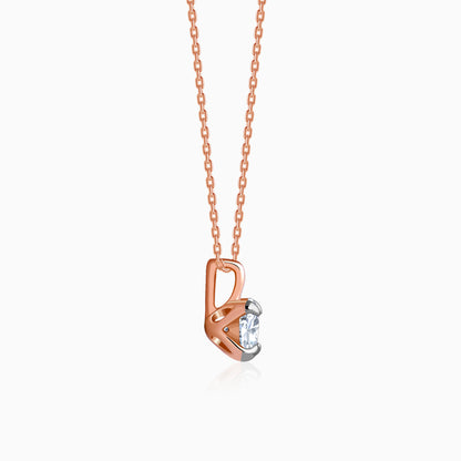 Rose Gold Aurora Gem Lab Grown Diamond Solitaire Pendant