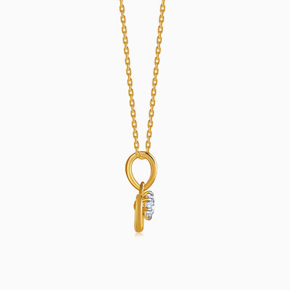 Gold Graceful Moon Lab Grown Diamond Pendant