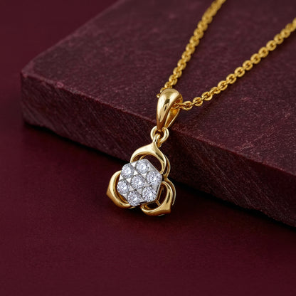 Gold Fortuna Glow Lab Grown Diamond Pendant