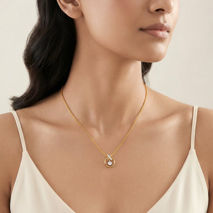 Gold Borealis Lab grown Diamond Pendant